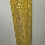 Mac Duggal NEW Ieena for Yellow Sequined Ruched One Shoulder Gown Size 2 Goddess Photo 10