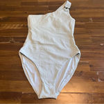 ONIA  Jenna One Piece Swimsuit One Shoulder Croc Texture Sterling Blue Large Photo 8