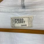 Free Planet  Ivory Long Sleeve Hoody Tee T Shirt Top L Photo 6