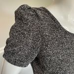 VILA Clothes Textured Knit Puff Sleeve Dress – Size S – Gray/Black Tweed Look Photo 1