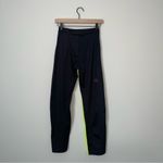 High‎ Waist Color Block Black Pants with Neon Green Stripe Size XS Photo 5