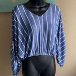 Bohemian cropped loose sleeve flowy smocked waist blouse medium Photo 0