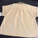 89th & Madison Beige and White Striped Shirt Tan Size XL Photo 4
