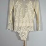 Free People Hot As Hell Ivory Lace Bodysuit- Small Photo 0