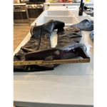 via spiga  Women's Black Leather Carezza Calf Heeled Boots Size 11 vintage Photo 12