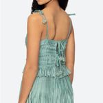 Sea New York. NEW NWT Risa Ramie Satin Midi Dress In Sage Green Photo 1