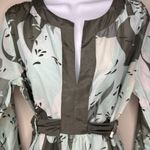 NWOT Cadeau Maternity Leaf Abstract Blouse Silk Blend in Shades of Green Size M Size M Photo 1