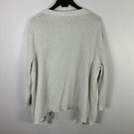 Talbots  Woman 1X‎ White Open Knit Cardigan Pockets Metallic Thread Textured Cozy Photo 3