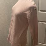 Loft  Mock Neck Light Pink Knitted Sweater Shoulder Buttons EUC Sz M Pullover Photo 1