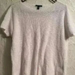 Eileen Fisher  Womens Ceramic Pink Short Sleeve Boxy Linen Bateau Top; size S Photo 0