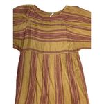 Free People Boho Gauze Cotton Brown Burgundy Striped Lilly Mini Dress Size XS Photo 9