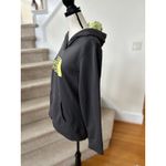 The North Face Grey Lime Green Long Sleeve Kangaroo Pocket Hoodie Photo 3
