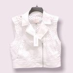 Rebecca Taylor  White Punched Denim Vest Size 10 NWT $325.00 Photo 1