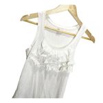Gap Tank Top Womens Size S White Ruffle Round Neck Dressy Cotton Polyester Top Photo 3