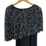 Vintage MSK Black Maxi Dress w/ Attached Beaded Cape Formal Size M Size M Photo 2