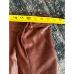 Abercrombie & Fitch Mini Skirt Size Medium Brown Faux Leather Button & Tie Front Photo 4