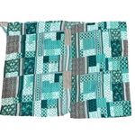 CCC Bohemian Style Patchwork Cape Lightweight Sheer Fabric Elegant Turquoise Whi Green Size XL Photo 6