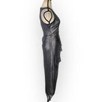 Aidan AIDAN MATTOX Draped Dress Women's 4 Gunmetal Asymmetrical Sleeveless RTR Gray Photo 5