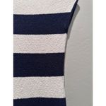 ZARA  Navy Blue White Striped High Neck Mini Bodycon Short Sleeve Dress Small Photo 5