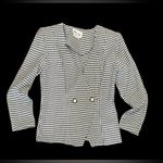 Vintage Byer Too! Women's Houndstooth Fitted Blazer Jacket Black & White Size 11 Photo 1