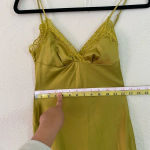 House Of CB HOUSE OF‎ CB 'Salma' Chartreuse Satin Slip Dress green /Size XS NWOT Photo 14