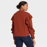 A New Day  brown ruffle sweatshirt Photo 1