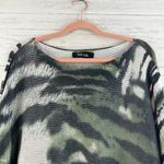 fab'rik Fab’rik Green Abstract Long Sleeve Loose Knit Sweater Size M Photo 1