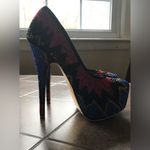 MASCOTTE Linda Platform Beaded 6” Heels Sz. 7 Blue, Pink, Black & Gold Photo 4