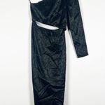 NEW Wayf Ella Floral Flower Jacquard Crystal Jewel Bow Tie Cut Out Midi Dress S Photo 3