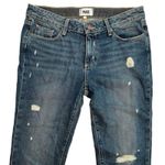Paige Porter Mid Rise Boyfriend Straight Jeans, Med Wash Distressed NEW, size 28 Photo 2
