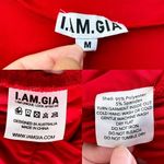 I am gia I.AM.GIA Pant Estella Ruched Front Zipper Stretchy Red Medium EUC Photo 2