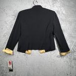 Dress Barn  Suit Set Size 8 3PC Black Gold Pant Collar Satin Tank Career Party Photo 2