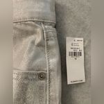 Old Navy NWT  Size 12 Silver Shine Metallic Zip Stretch Denim A Line Mini Skirt Photo 8
