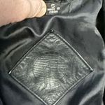 Vintage genuine leather small oversized Jacket with suede paisley‎ design Black Photo 8