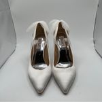 Badgley Mischka  Kinsley Pointed Toe Bridal Shoes with Bows white silk SZ 9 NWOB Photo 4