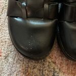 Predictions Vtg Black  Leather Basket Weave Buckle Mules Clogs Low Heel 7.5 - 8 Photo 4