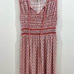 Sophie Max  Burnt orange and white smocked V-neck dress size medium Photo 0