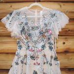 Mac Duggal  20510 Flutter Sleeve High Neck Embellished Floral Dress Photo 6