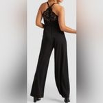Francesca’s Mi Ami Black Jumpsuit Lace Back Wide Leg Sleeveless Women’s Large Photo 1