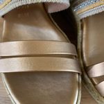 Italian Shoemakers Espadrilles Bronze Silver Wedges New Womens 8.5 Sandals Photo 8
