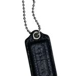 Coach  Black Leather Replacement Keychain Mini Tag Fob On‎ Beaded Chain​​​ Photo 0