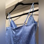 LA Hearts Light Blue Floral Cowl Neck Satin Silk Slip Cami Mini Party Dress - S Photo 11