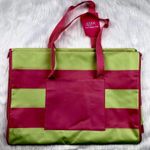 Ulta Beauty 2 in 1 Travel Tote Beach Bag Picnic Mat Pink and Green Striped NTW Photo 6
