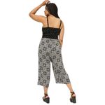 Torrid Tie Front Culotte Jumpsuit Black White Boho Bohemian Hippie Pattern 2X Photo 1