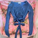 Out From Under Urban outfitters blue long sleeve wrap tie top Photo 0