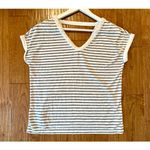Loft  vneck striped open back tshirt size small Photo 7