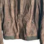Talbots  Suede leather women’s zip up bomber  chocolate brown Jacket 10P Photo 4