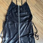 Free People Jumpsuit Womens XS New Years Black Tie Shiny Sequined Pantsuit Photo 5