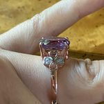 Natural Rose de France Amethyst Sterling Silver Ring Purple Photo 2