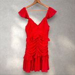 LA MAISON TALULAH Rue‎ Ruffle Mini Dress Red Sz S Photo 4